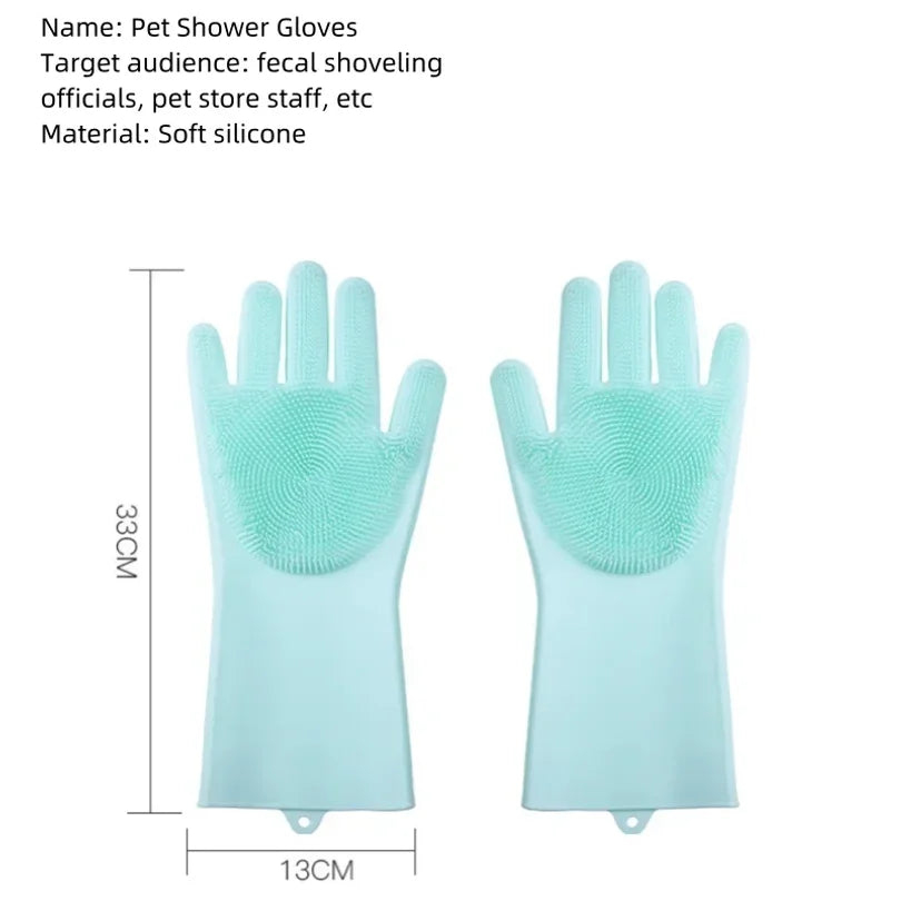 Pet Perks® 4-in-1  Dog Grooming Glove – Bath, Scrub, De-Shed, Clean